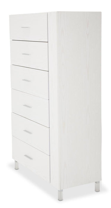 Lumiere 6 Drawer Chest with LED Lights in Frost - Furniture Max (Falls Church,VA) *