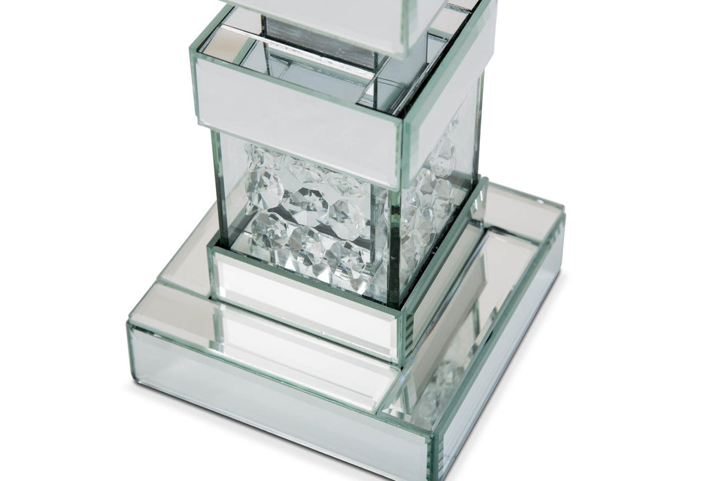 Montreal Mirrored/Crystal Candle Holders, Tall (2/pack) - Furniture Max (Falls Church,VA) *