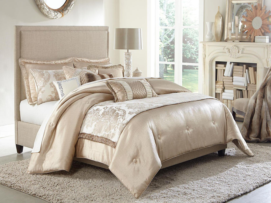 Palermo 10-pc Queen Comforter Set in Sand - Furniture Max (Falls Church,VA) *