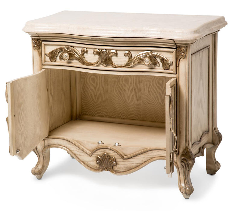 Platine de Royale 2 Door Nightstand  in Champagne - Furniture Max (Falls Church,VA) *