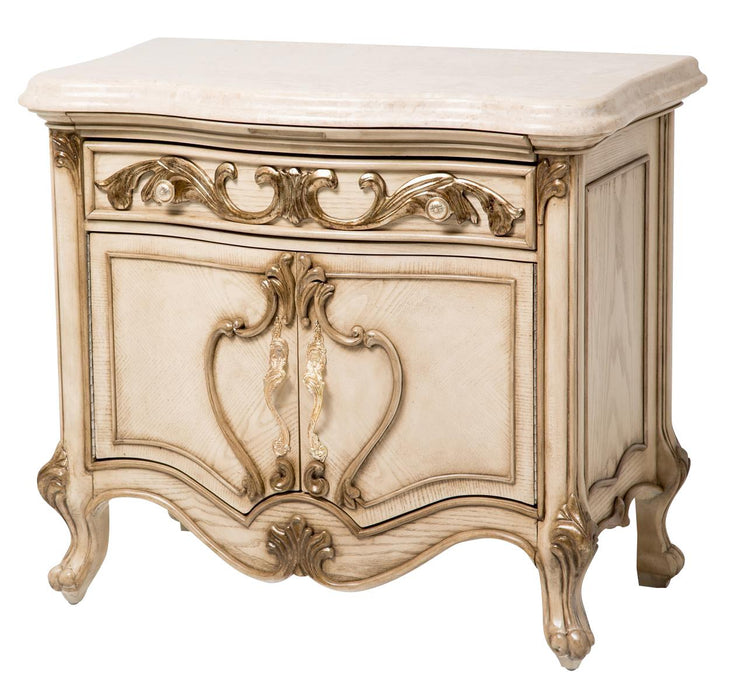 Platine de Royale 2 Door Nightstand  in Champagne - Furniture Max (Falls Church,VA) *