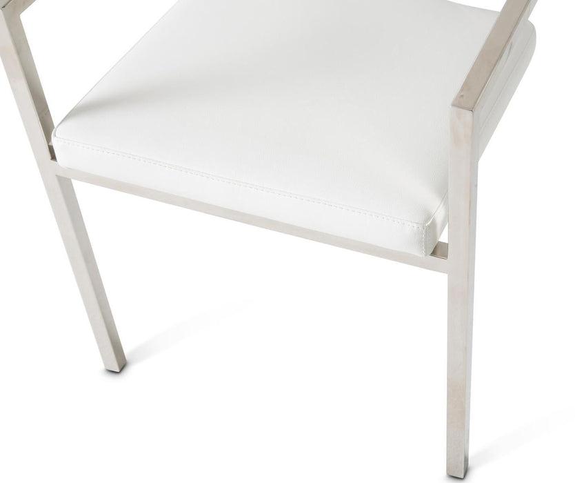 State St Arm Chair in Glossy White (Set of 2) - Furniture Max (Falls Church,VA) *