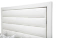 State St California King Upholstered Panel Bed in Glossy White - Furniture Max (Falls Church,VA) *