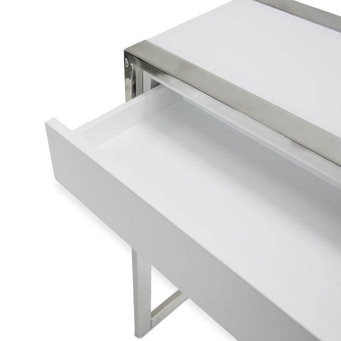 State St Console Table in Glossy White - Furniture Max (Falls Church,VA) *
