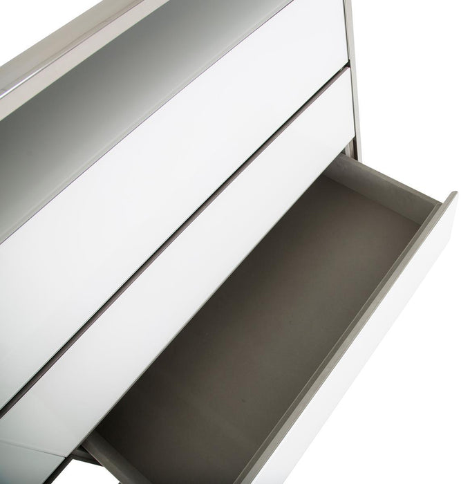 State St Metal Dresser in Glossy White - Furniture Max (Falls Church,VA) *