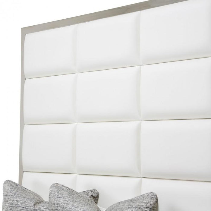 State St Queen Metal Panel Bed in Glossy White - Furniture Max (Falls Church,VA) *