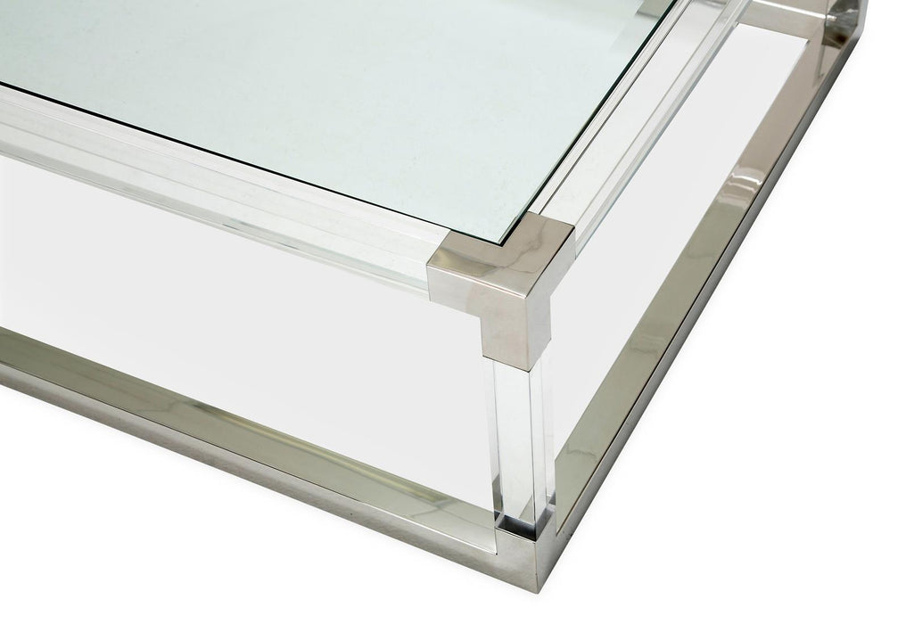 State St Rectangular Cocktail Table in Stainless Steel - Furniture Max (Falls Church,VA) *