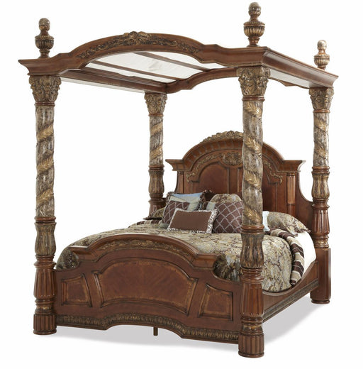 Villa Valencia California King Bed with Canopy in Chestnut - Furniture Max (Falls Church,VA) *