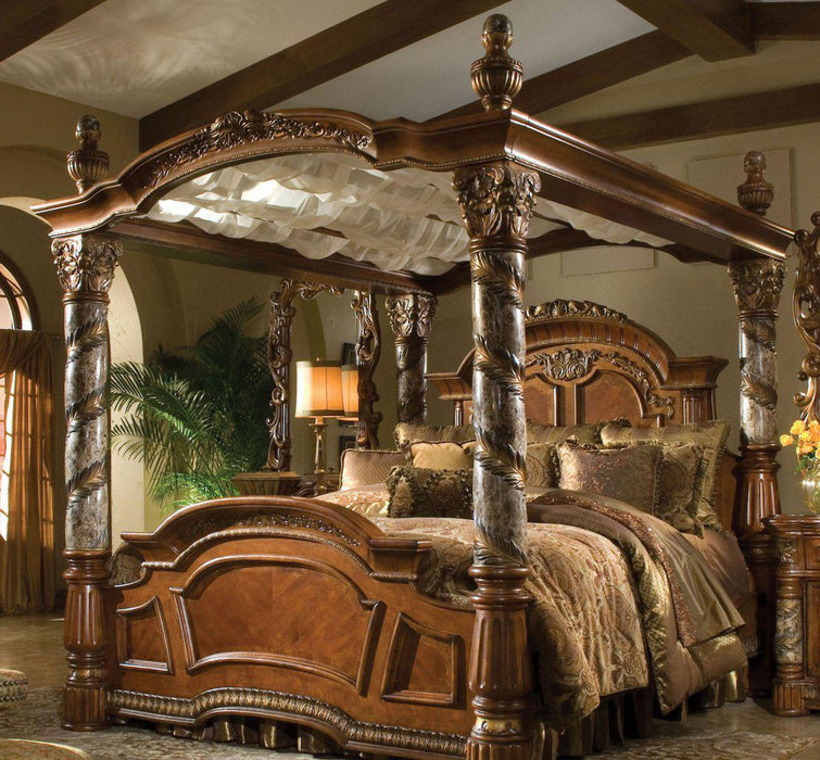 Villa Valencia California King Bed with Canopy in Chestnut - Furniture Max (Falls Church,VA) *