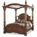 Villa Valencia King Poster Bed with Canopy in Chestnut - Furniture Max (Falls Church,VA) *