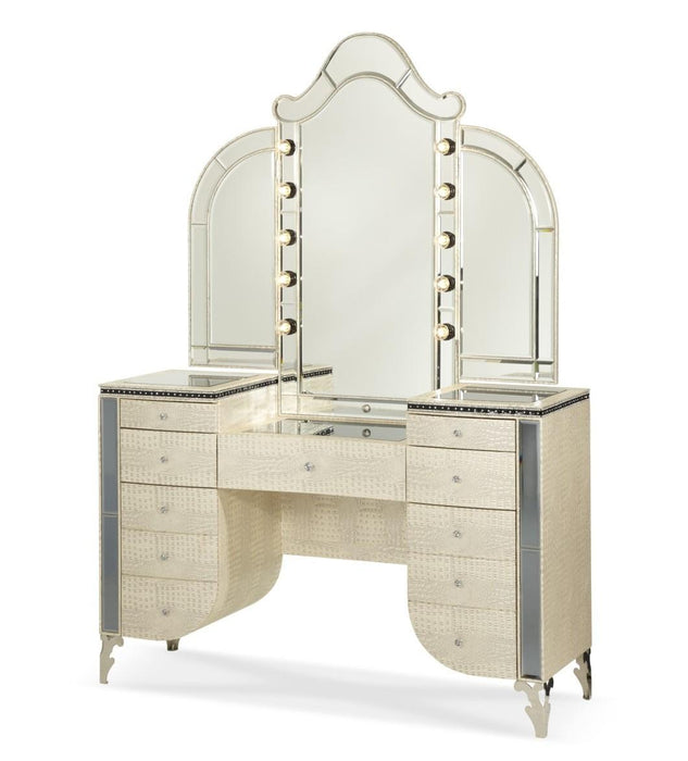 Hollywood Swank Vanity Mirror in Crystal Croc - Furniture Max (Falls Church,VA) *