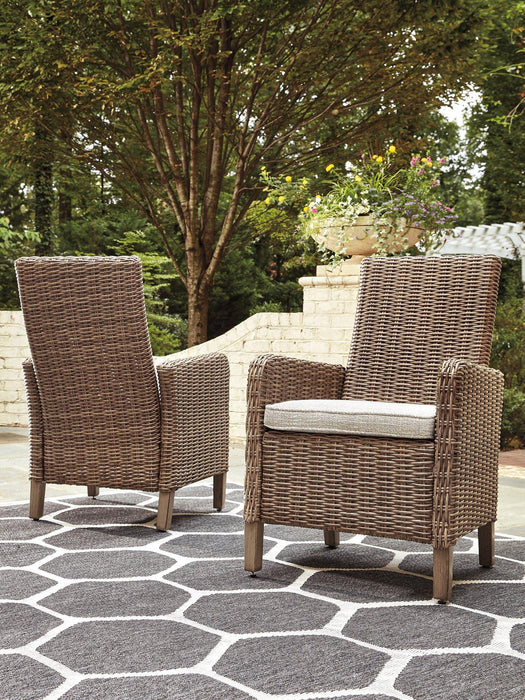 Beachcroft Outdoor Arm Chair with Cushion (Set of 2) - Furniture Max (Falls Church,VA) *