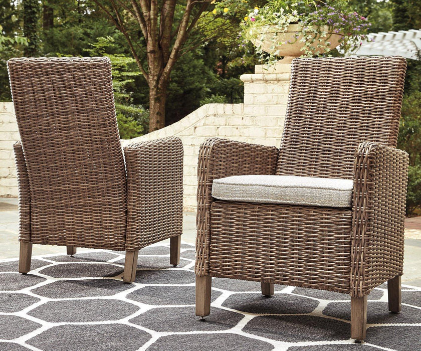 Beachcroft Outdoor Arm Chair with Cushion (Set of 2) - Furniture Max (Falls Church,VA) *