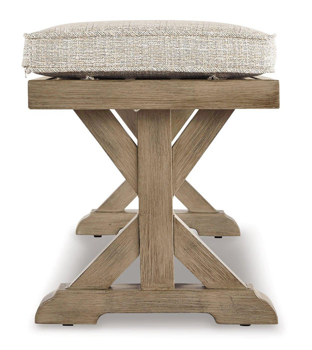 Beachcroft Outdoor Bench with Cushion - Furniture Max (Falls Church,VA) *