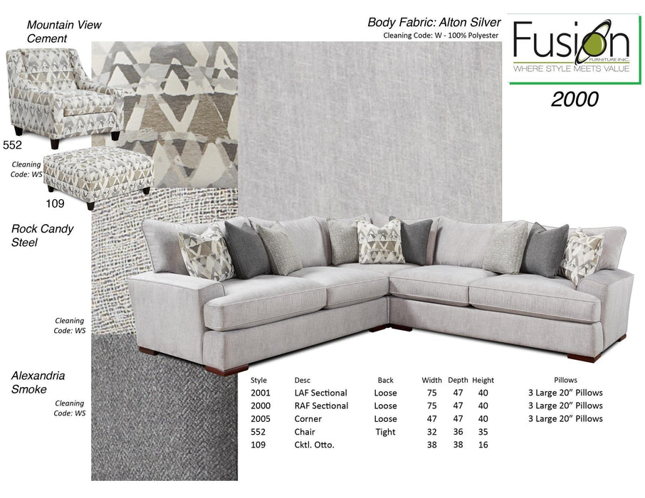 2001 ALTON SILVER SECTIONAL - Furniture Max (Falls Church,VA) *