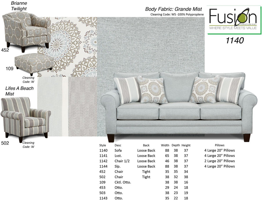 1140 GRANDE MIST (REVOLUTION) SOFA - Furniture Max (Falls Church,VA) *