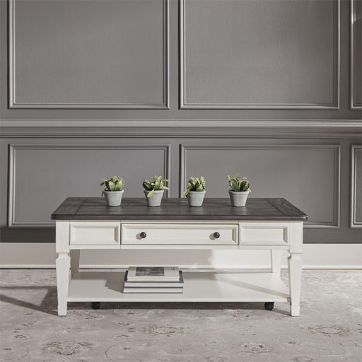 Liberty Allyson Park Rectangular Cocktail Table in Wirebrushed White - Furniture Max (Falls Church,VA) *