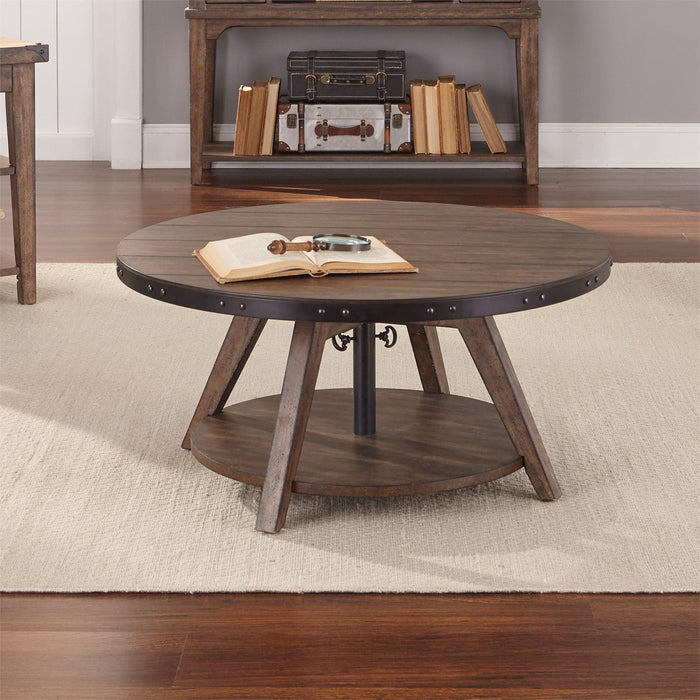 Liberty Aspen Skies Motion Cocktail Table in Weathered Brown - Furniture Max (Falls Church,VA) *