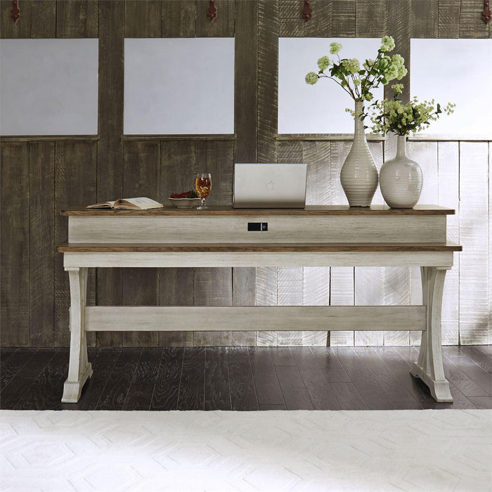 Liberty Farmhouse Reimagined Console Bar Table in Antique White - Furniture Max (Falls Church,VA) *