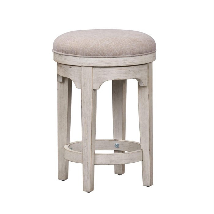 Liberty Farmhouse Reimagined Console Swivel Stool in Antique White - Furniture Max (Falls Church,VA) *