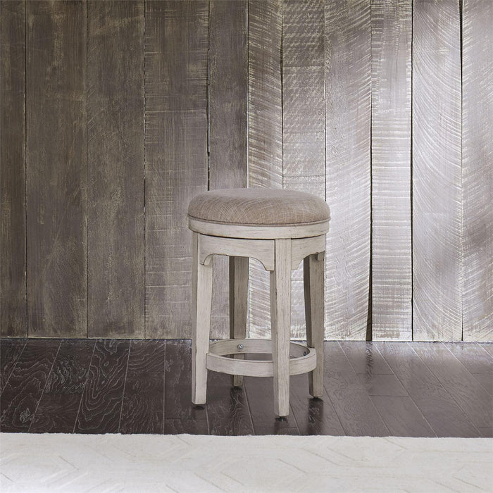 Liberty Farmhouse Reimagined Console Swivel Stool in Antique White - Furniture Max (Falls Church,VA) *