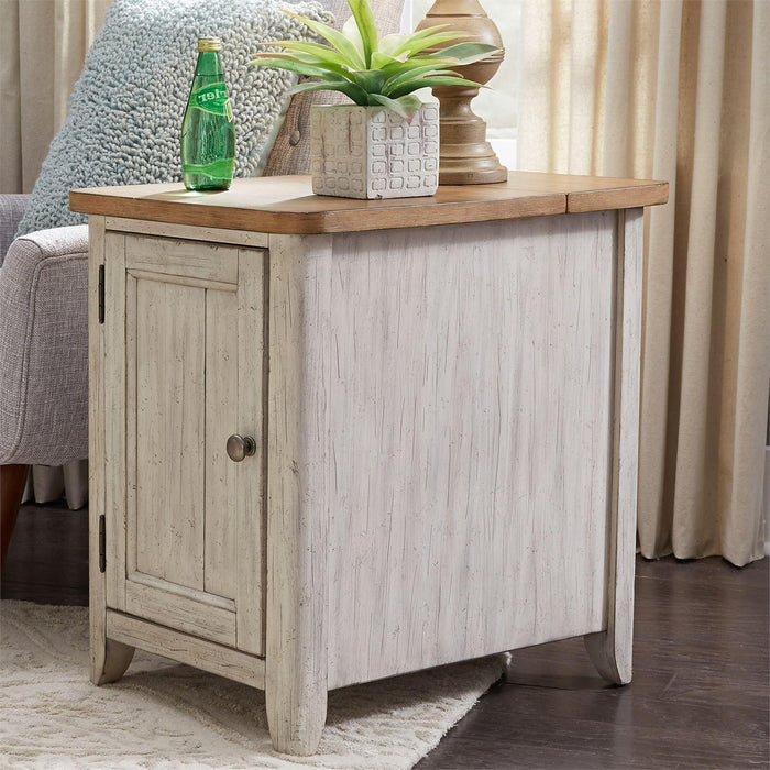 Liberty Farmhouse Reimagined Door Chair Side Table w/ Charging in Antique White - Furniture Max (Falls Church,VA) *