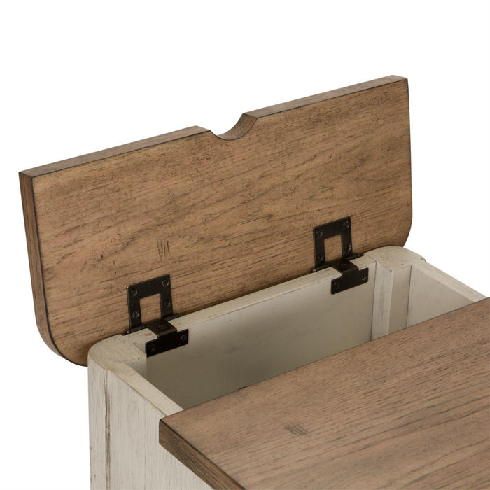 Liberty Farmhouse Reimagined Door Chair Side Table w/ Charging in Antique White - Furniture Max (Falls Church,VA) *