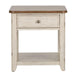 Liberty Farmhouse Reimagined End Table with Basket in Antique White - Furniture Max (Falls Church,VA) *