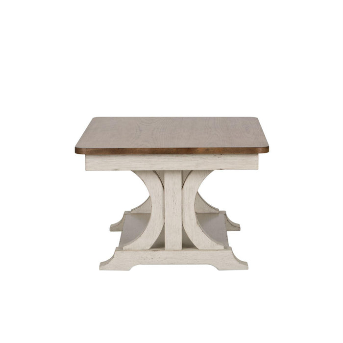 Liberty Farmhouse Reimagined Rectangular Cocktail Table in Antique White - Furniture Max (Falls Church,VA) *