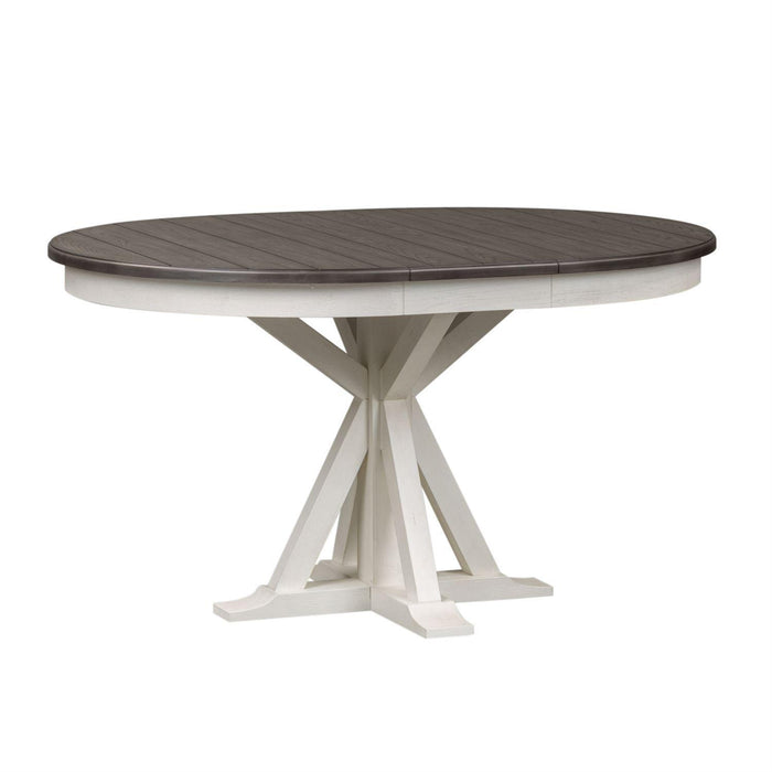 Liberty Furniture Allyson Park Pedestal Table in White with Charcoal - Furniture Max (Falls Church,VA) *