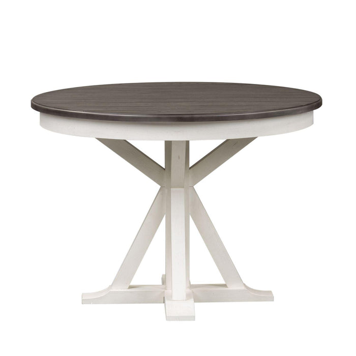 Liberty Furniture Allyson Park Pedestal Table in White with Charcoal - Furniture Max (Falls Church,VA) *