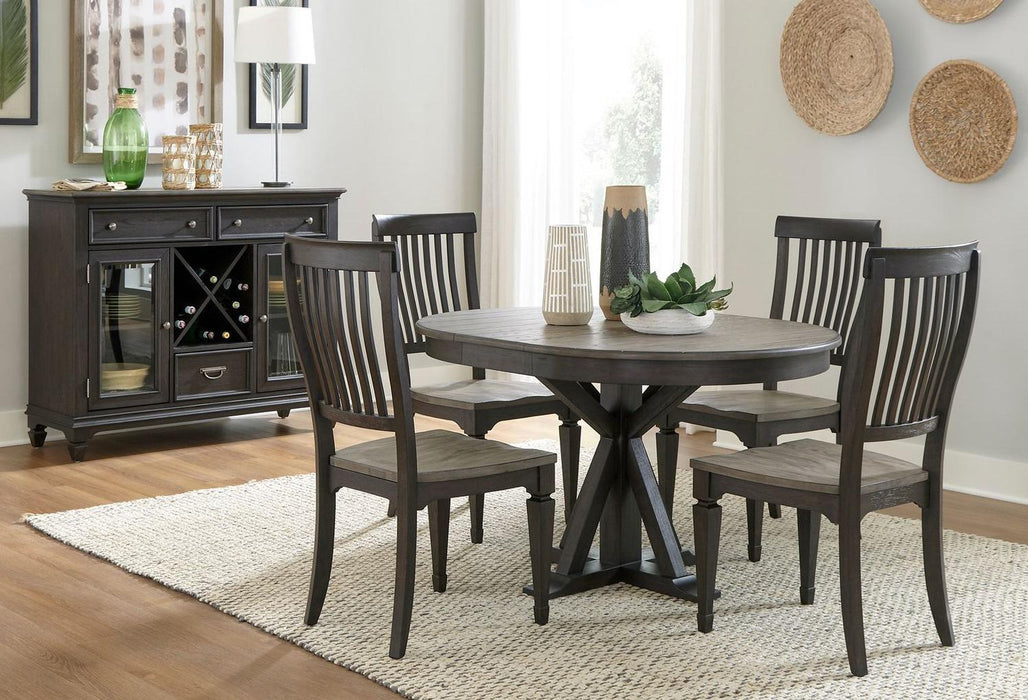 Liberty Furniture Allyson Park Pedestal Table in Wirebrushed Black Forest - Furniture Max (Falls Church,VA) *