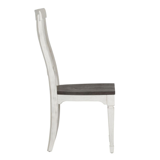 Liberty Furniture Allyson Park Slat Back Side Chair in White with Charcoal (Set of 2) - Furniture Max (Falls Church,VA) *