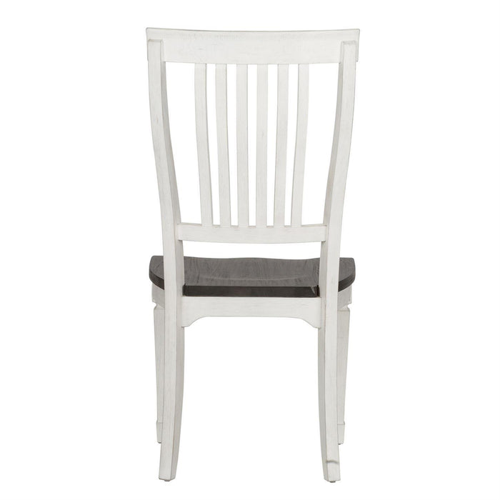 Liberty Furniture Allyson Park Slat Back Side Chair in White with Charcoal (Set of 2) - Furniture Max (Falls Church,VA) *