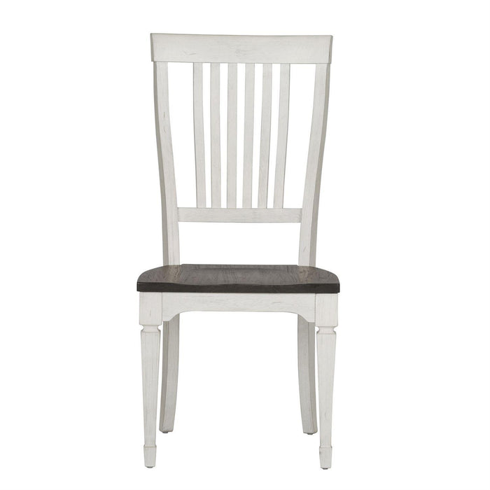 Liberty Furniture Allyson Park Slat Back Side Chair in White with Charcoal (Set of 2) - Furniture Max (Falls Church,VA) *