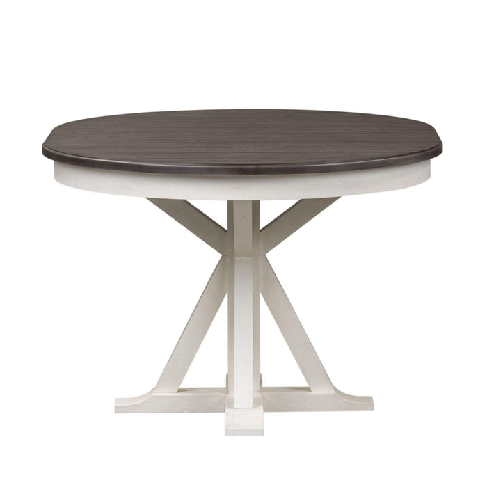 Liberty Furniture Allyson Park Pedestal Table in White with Charcoal - Furniture Max (Falls Church,VA) *