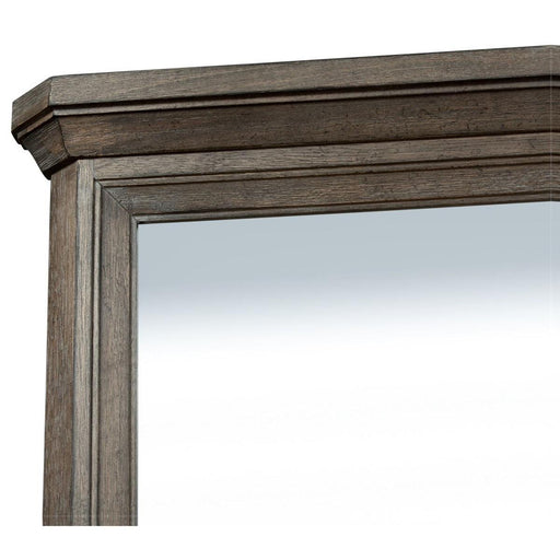 Liberty Furniture Artisan Prairie Chesser Mirror in Wirebrushed aged oak with gray dusty wax - Furniture Max (Falls Church,VA) *