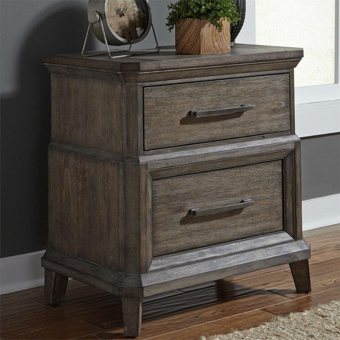 Liberty Furniture Artisan Prairie Drawer Nightstand in Wirebrushed Aged Oak - Furniture Max (Falls Church,VA) *