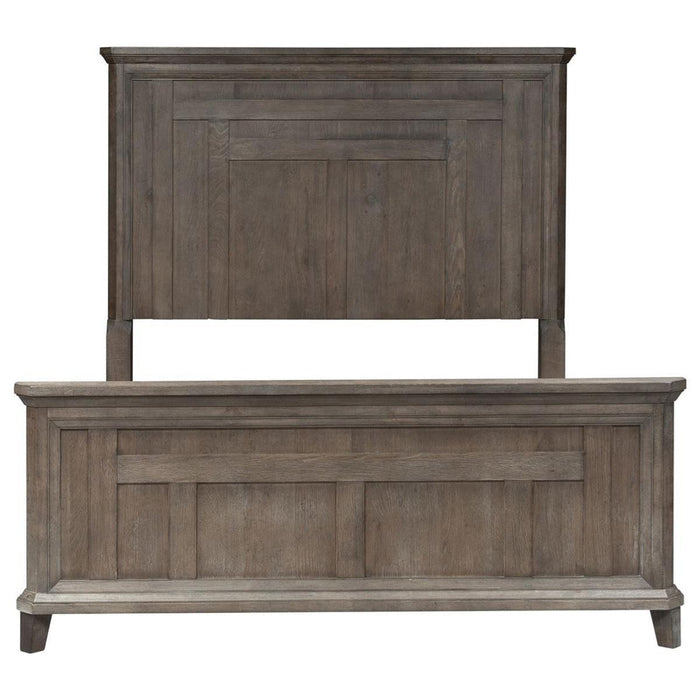 Liberty Furniture Artisan Prairie Queen Panel Bed in Wirebrushed aged oak with gray dusty wax - Furniture Max (Falls Church,VA) *