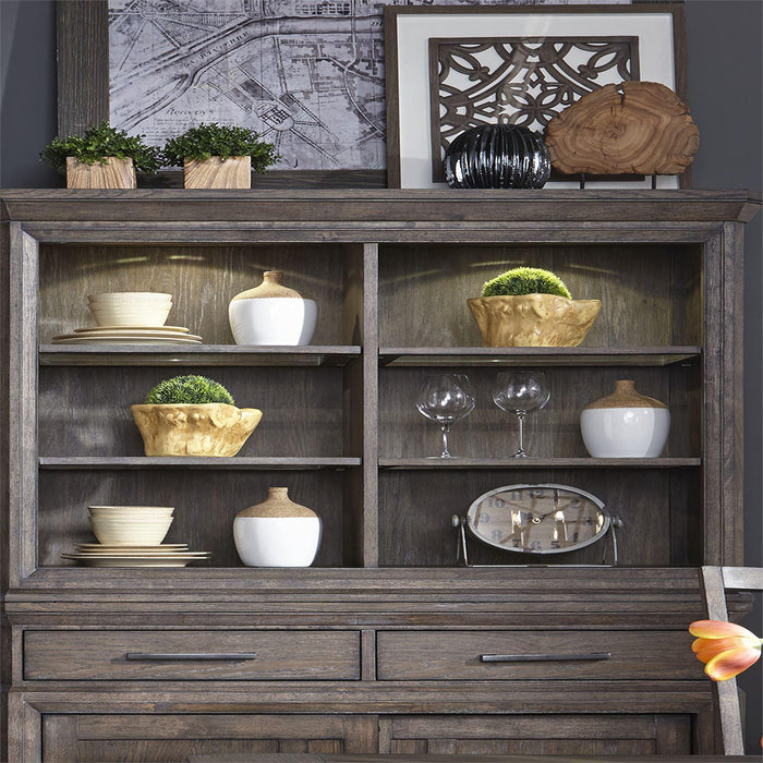 Liberty Furniture Artisan Prairie Sliding Door Hutch in Aged Oak - Furniture Max (Falls Church,VA) *