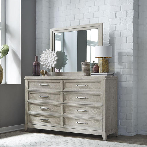 Liberty Furniture Belmar Mirror in Washed Taupe and Silver Champagne - Furniture Max (Falls Church,VA) *
