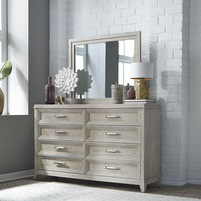 Liberty Furniture Belmar Mirror in Washed Taupe and Silver Champagne - Furniture Max (Falls Church,VA) *