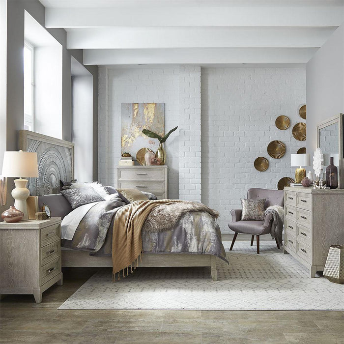 Liberty Furniture Belmar 5 Drawer Chest in Washed Taupe and Silver Champagne - Furniture Max (Falls Church,VA) *