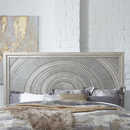 Liberty Furniture Belmar Queen Panel Bed in Washed Taupe and Silver Champagne - Furniture Max (Falls Church,VA) *