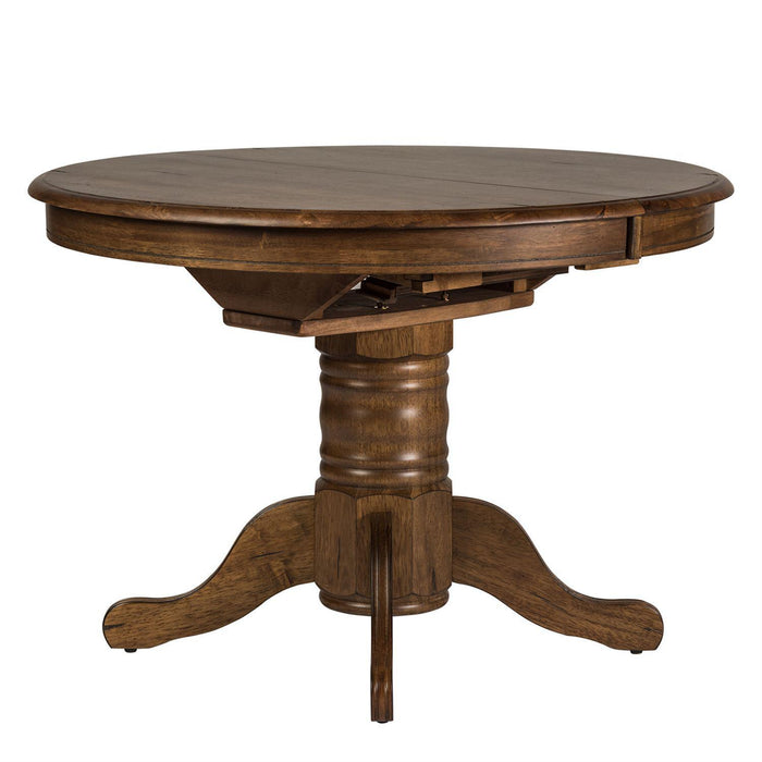 Liberty Furniture Carolina Crossing Oval Pedestal Table in Antique Honey - Furniture Max (Falls Church,VA) *