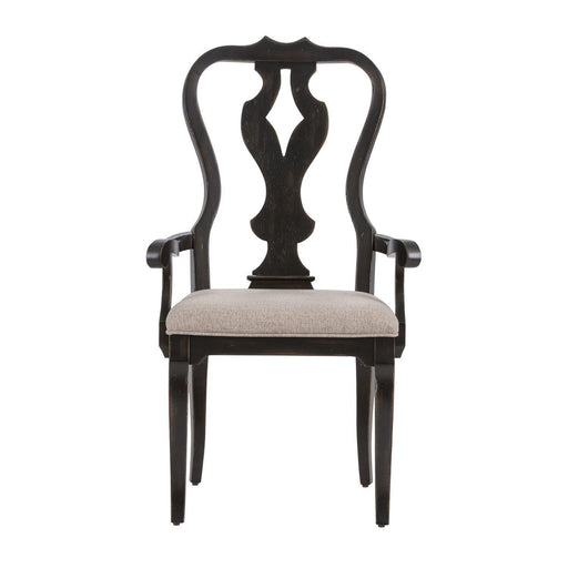 Liberty Furniture Chesapeake Splat Back Arm Chair (RTA) in Antique Black (Set of 2) - Furniture Max (Falls Church,VA) *
