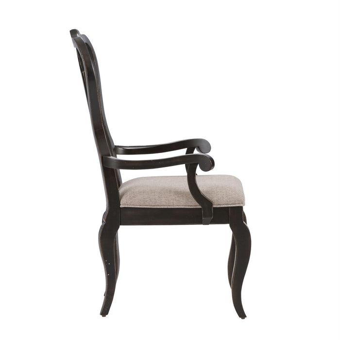 Liberty Furniture Chesapeake Splat Back Arm Chair (RTA) in Antique Black (Set of 2) - Furniture Max (Falls Church,VA) *