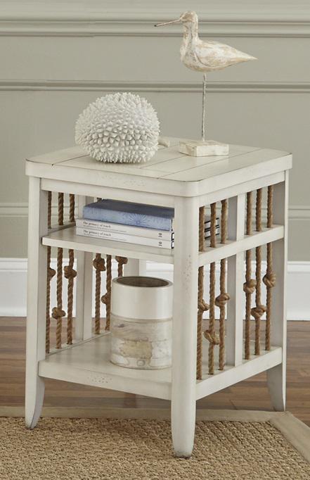 Liberty Furniture Dockside II Chair Side Table in White - Furniture Max (Falls Church,VA) *