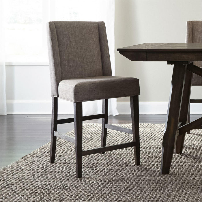 Liberty Furniture Double Bridge Upholstered Counter Chair (RTA) in Dark Chestnut (Set of 2) - Furniture Max (Falls Church,VA) *
