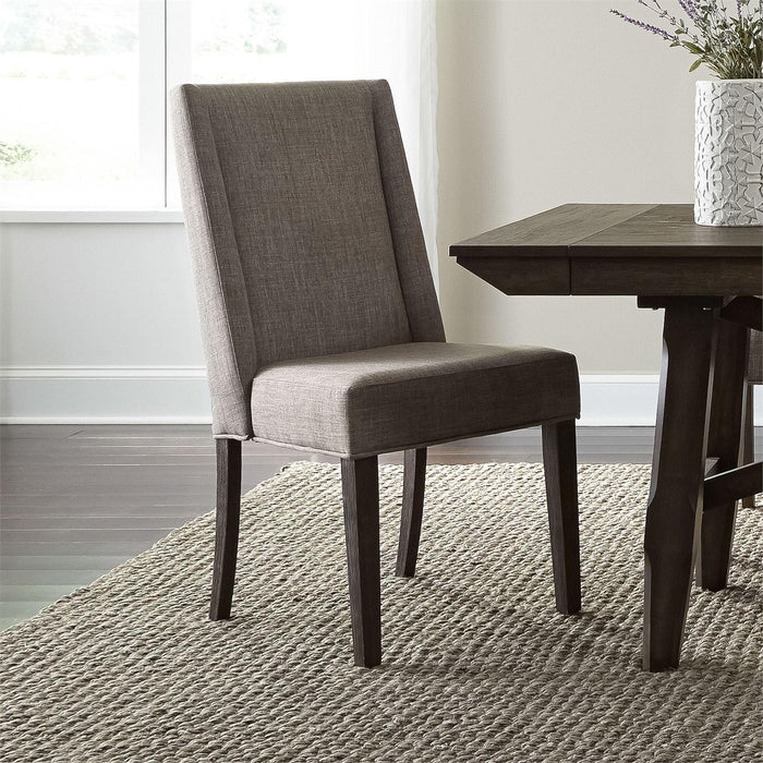Liberty Furniture Double Bridge Upholstered Side Chair in Dark Chestnut (Set of 2) - Furniture Max (Falls Church,VA) *